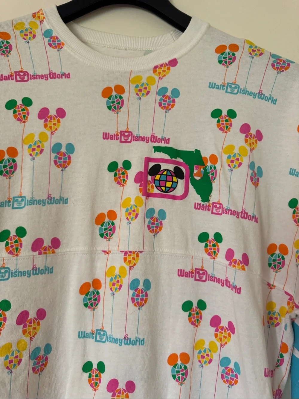 Walt Disney World White Multicolor Mickey Balloon Spirit Jersey - Picture 3 of 10
